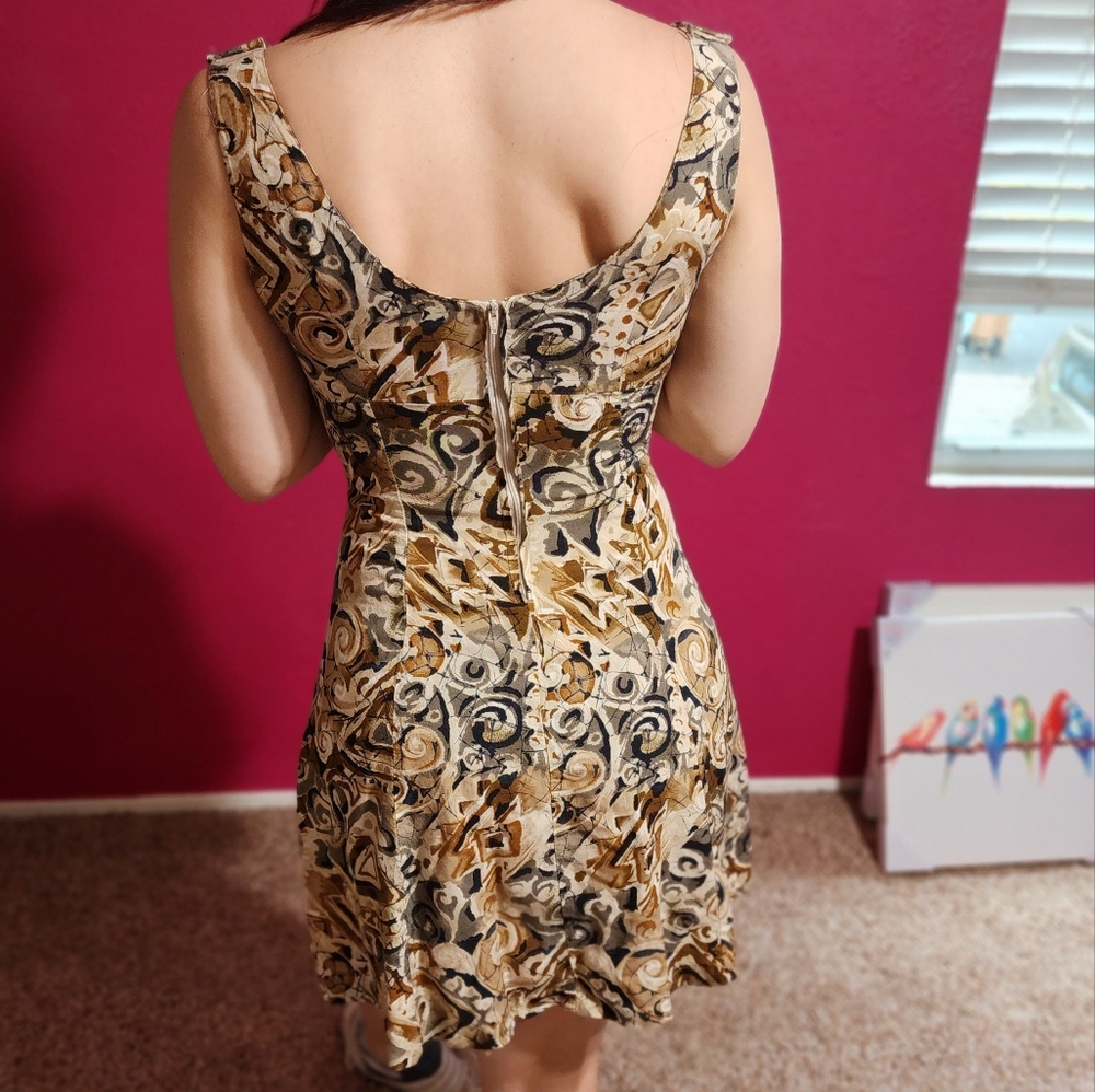 Vintage/ Retro Funky Geometric Print Dress